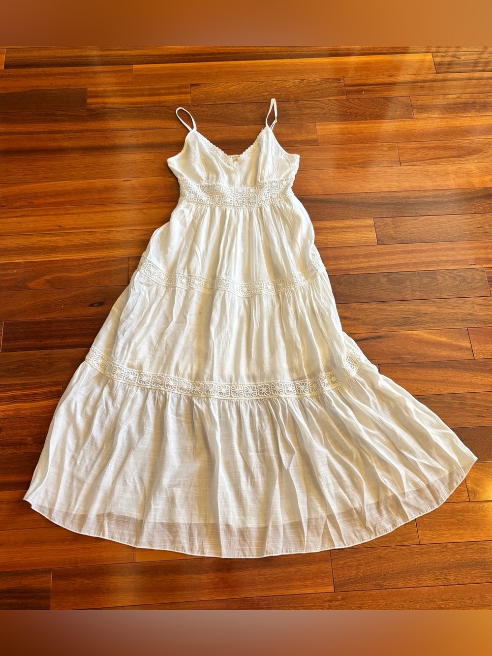 White Lace-Trim Maxi Dress - Women